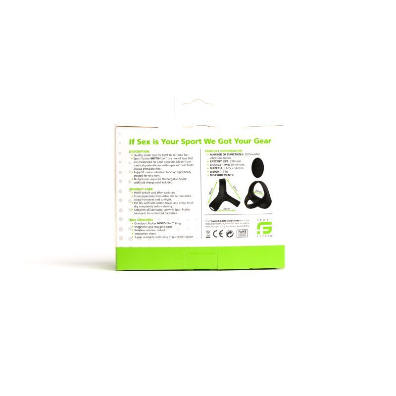 MOTOVibe Rechargeable Sling Cock Ring, Black