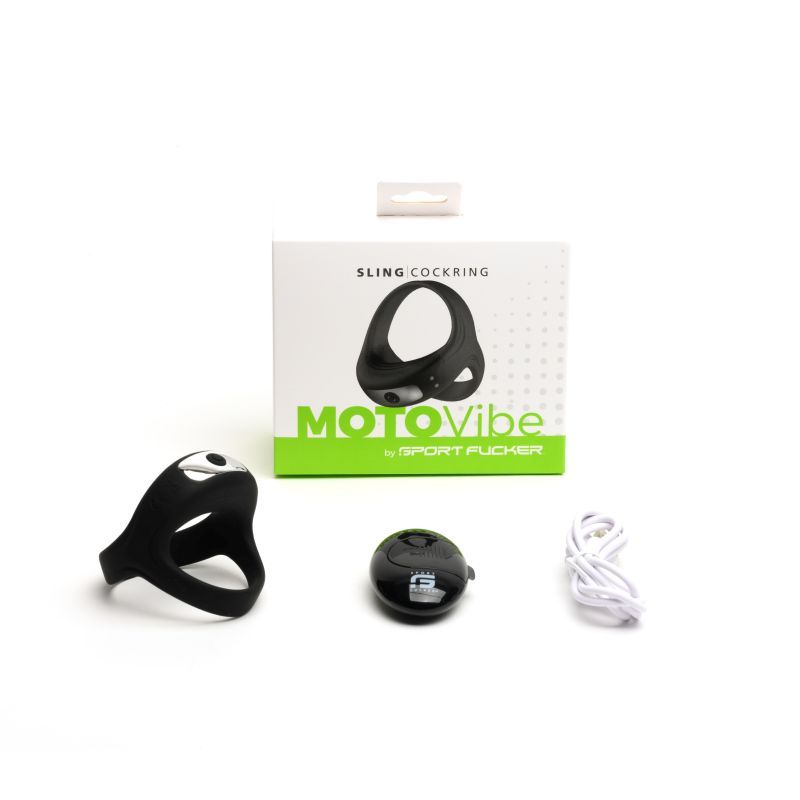 MOTOVibe Rechargeable Sling Cock Ring, Black