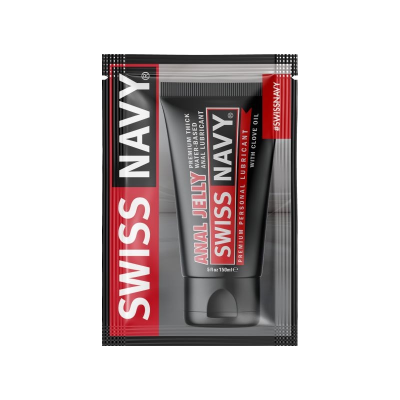 Swiss Navy Anal Jelly Lube with Clove Oil, 5ml Sachets, 100-pack