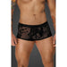 Noir Flock Embroidery Short-Shorts for Men, Black, S-XL