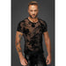 Noir Flock Embroidery T-Shirt for Men, Black, S-XL