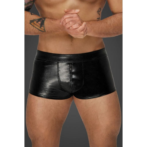 Noir Snake Wetlook Short-Shorts, Black, S, M, L, XL