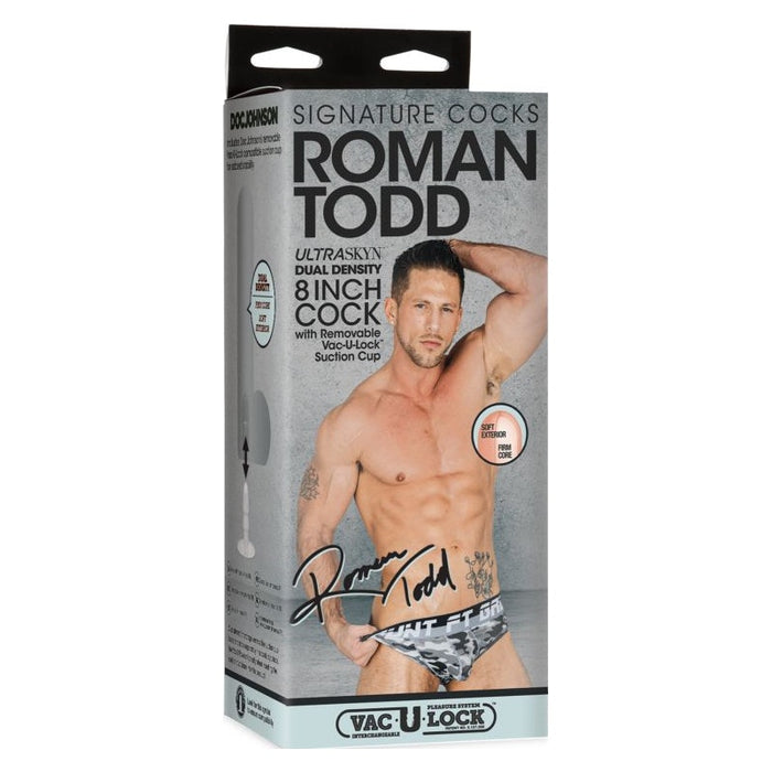 Roman Todd Ultraskyn Cock w Vac-U-Lock Suction Cup, 8"/20cm, Flesh