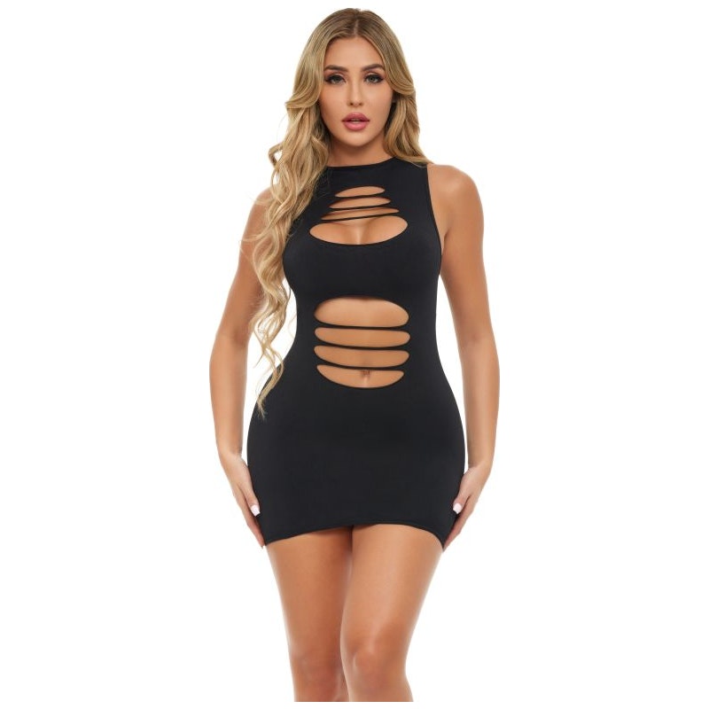 Pink Lipstick Cant Commit Dress, Black, One Size