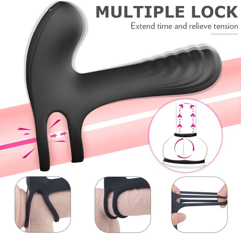 Frank Remote Control Vibrating Penis Shaft and Clit Stim Enhancer, Black