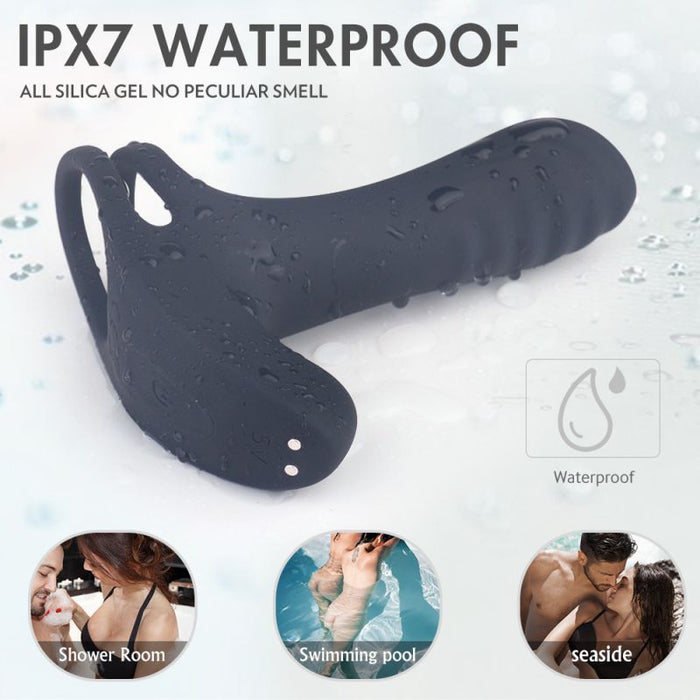 Frank Remote Control Vibrating Penis Shaft and Clit Stim Enhancer, Black