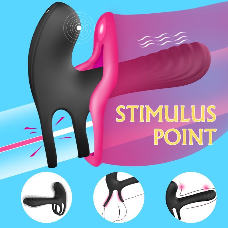 Frank Remote Control Vibrating Penis Shaft and Clit Stim Enhancer, Black