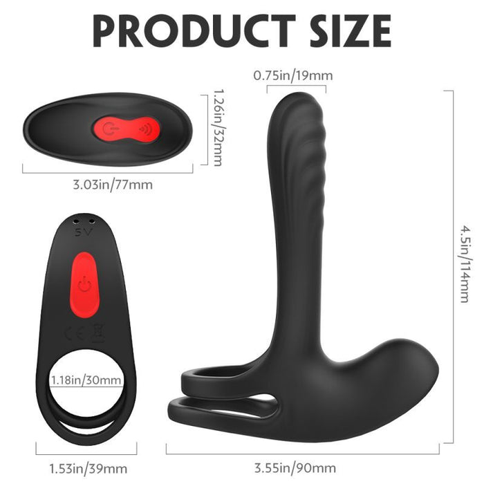 Frank Remote Control Vibrating Penis Shaft and Clit Stim Enhancer, Black