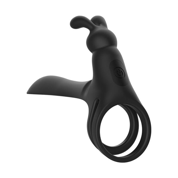 Tusky Remote Control Vibrating Penis Shaft and Rabbit Ear Clit Stim Enhancer