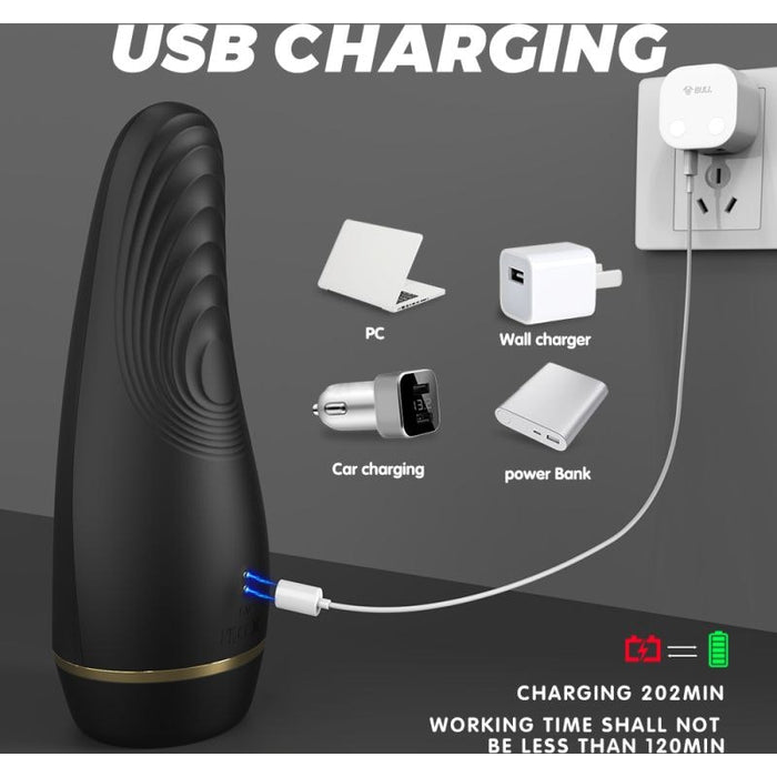 Capas Thrusting and Sucking Auto USB Masturbator