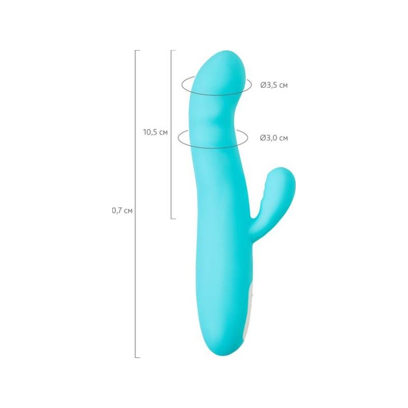 JOS Merry Swirl Rotating Shaft Rabbit Vibrator, Blue
