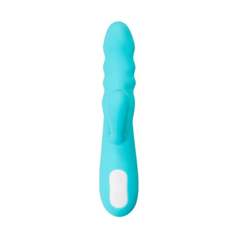JOS Merry Swirl Rotating Shaft Rabbit Vibrator, Blue