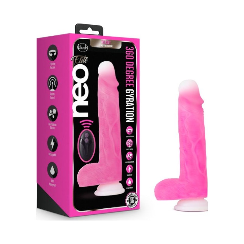 Neo Elite Roxy Gyrating Dildo, 8in, Pink