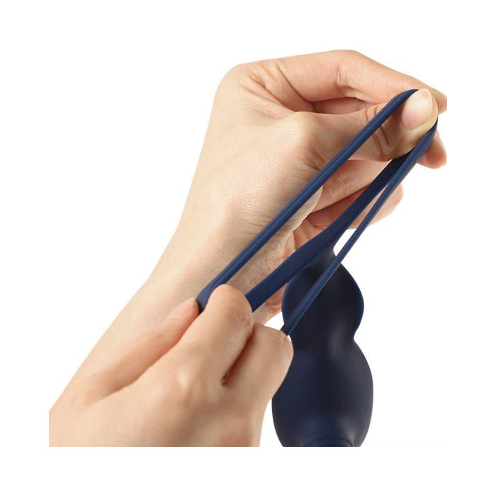 Arosum VibraDuo Vibrating Anal Probe and Perineum Stim with Cockring, Blue