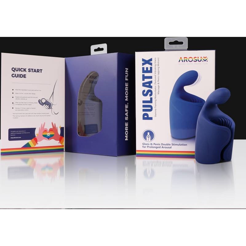 Arosum PulsateX Rechargeable Male Shaft and Glans Stimulator, Blue