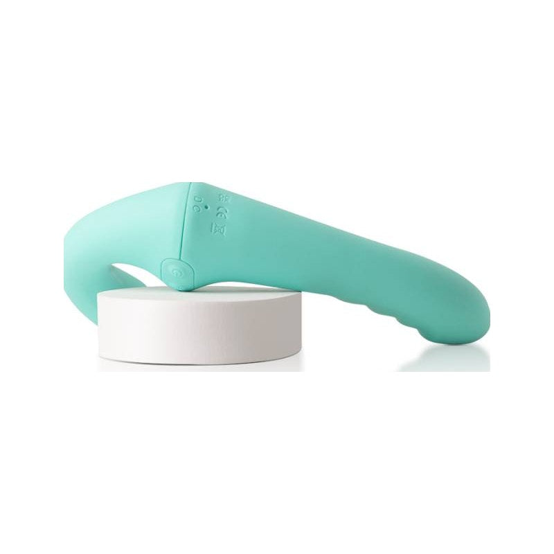 Arosum VibraTwin Rechargeable Come Hither Strapless Strap On with Remote, Green