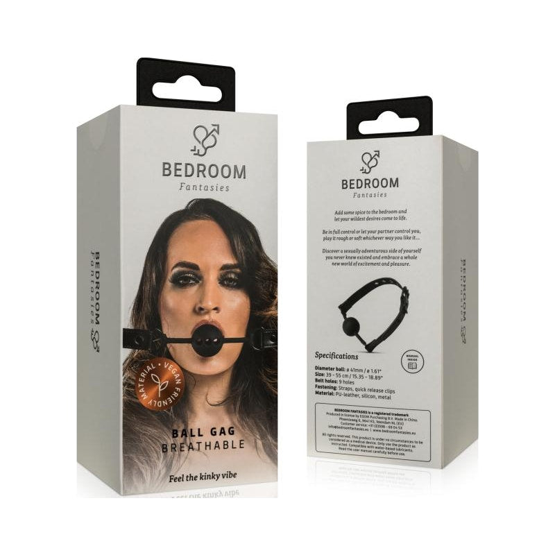 Bedroom Fantasies Breathable Silicone Ball Gag, Black