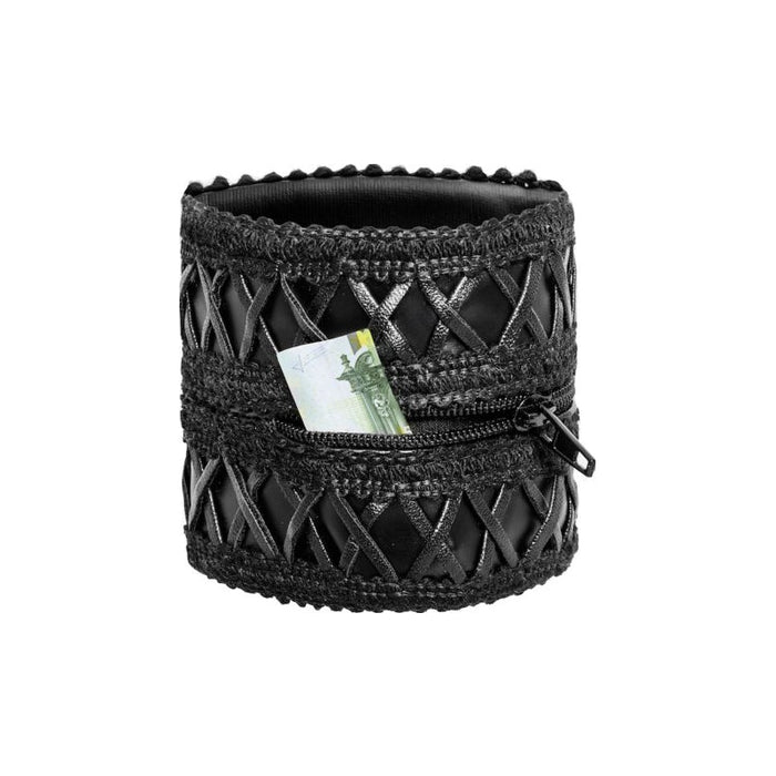 Noir Wrist Wallet with Hidden Zipper, Black, One Size