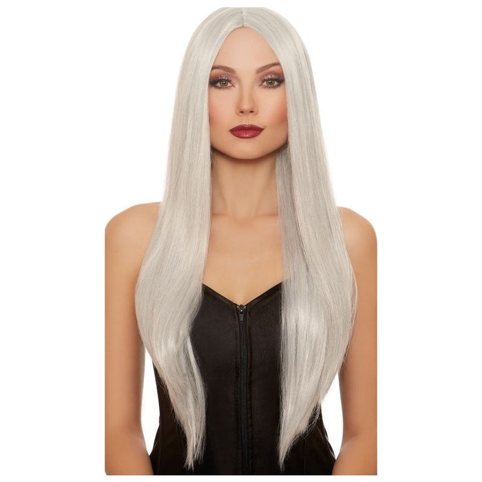 Dreamgirl Extra Long Straight Grey Mix Wig