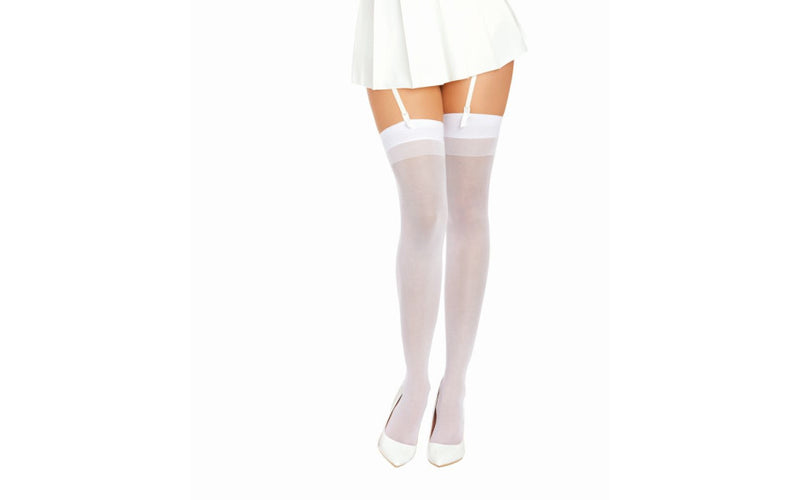Dreamgirl Back Seam Sheer Thigh High Stockings, Various Colours, One Size