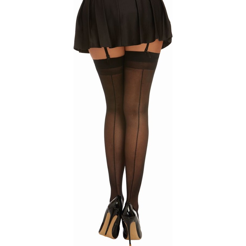Dreamgirl Back Seam Sheer Thigh High Stockings, Various Colours, One Size