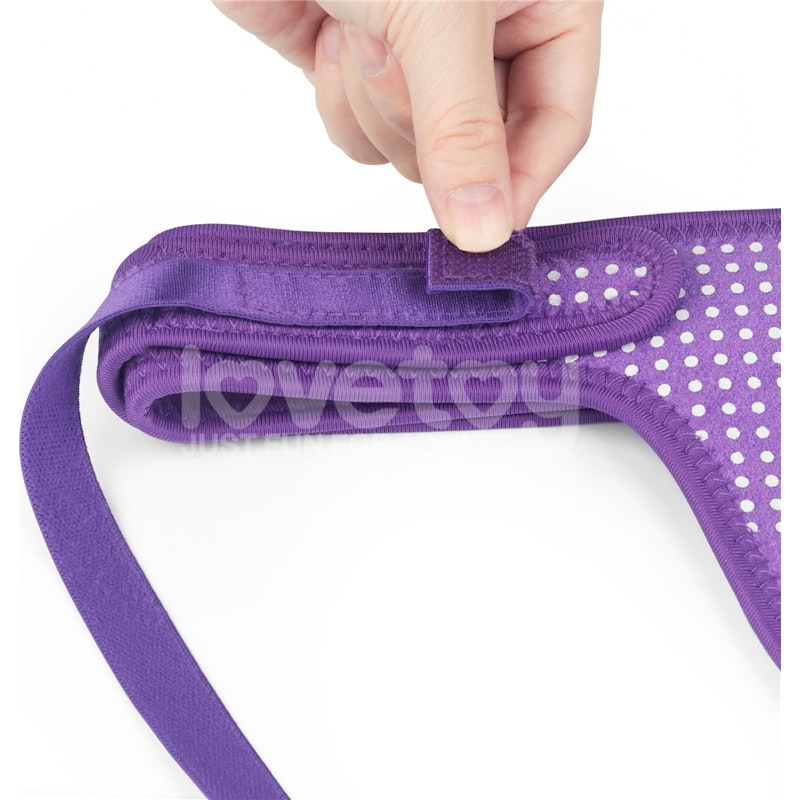Lovetoy Easy Strap on Harness, Polka Dot Purple