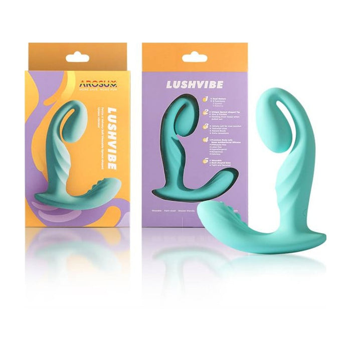 Arosum LushVibe Wearable Sprout-Shaped Unisex Vibrator, Teal