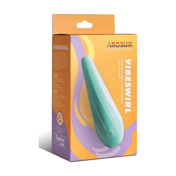 Arosum VibeSwirl Drip Shape Rechargeable Vibrator, Teal