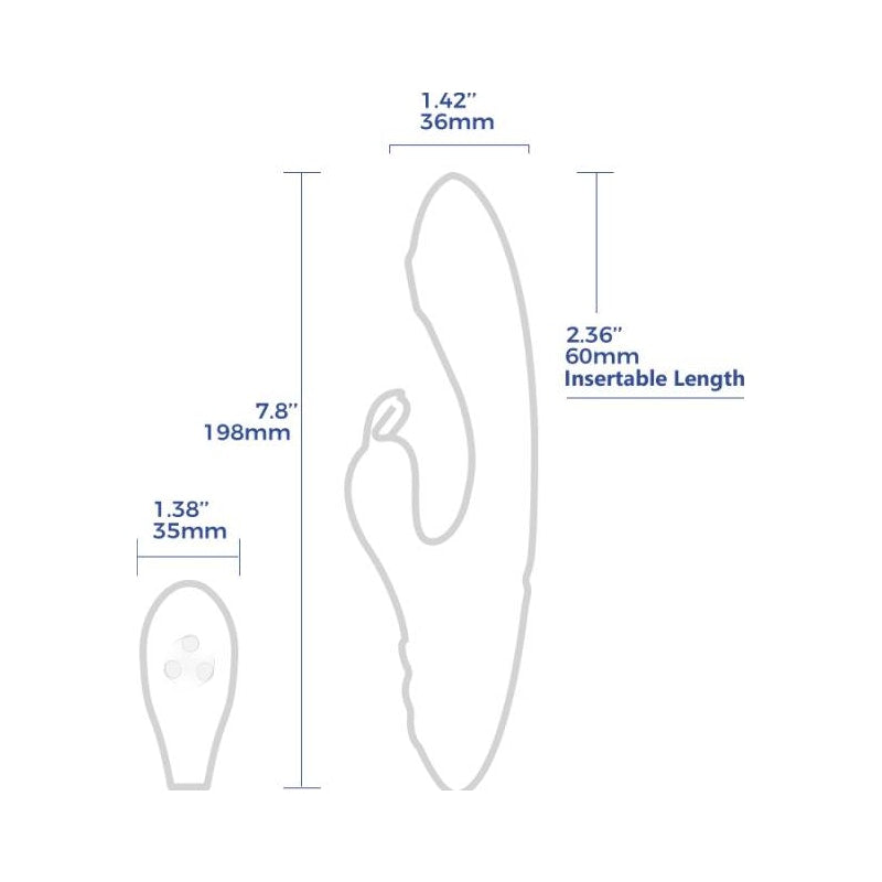 Arosum G-Rabbit Rotating G-Spot and Clitoral Vibrator, Teal
