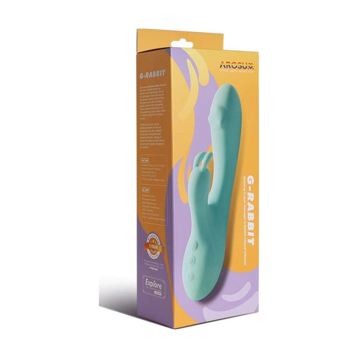 Arosum G-Rabbit Rotating G-Spot and Clitoral Vibrator, Teal