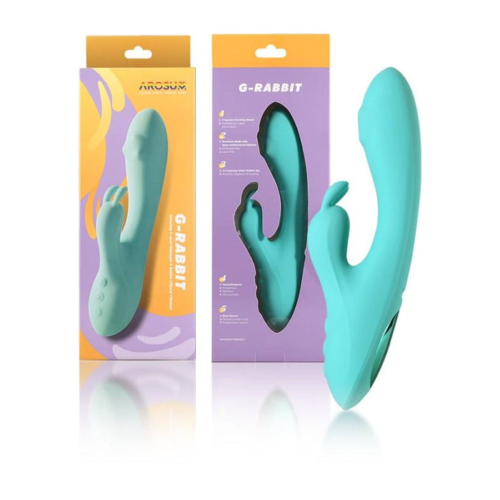 Arosum G-Rabbit Rotating G-Spot and Clitoral Vibrator, Teal