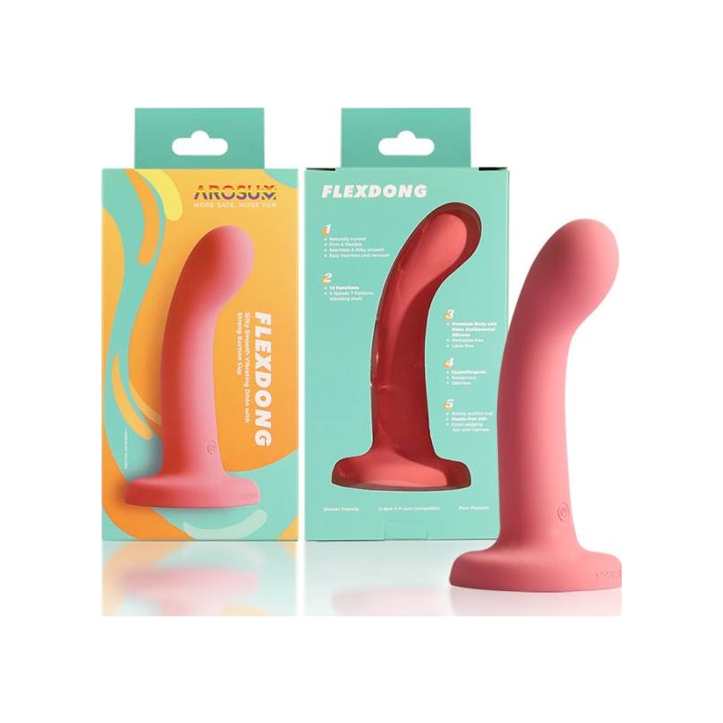 Arosum FlexDong Vibrating Strap-on Dildo, Teal