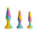 Arosum TriPlugs 3 Pc Silicone Anal Training Kit, Rainbow