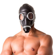 XTRM Classic 80s Fetish Rubber Gas Mask, Black