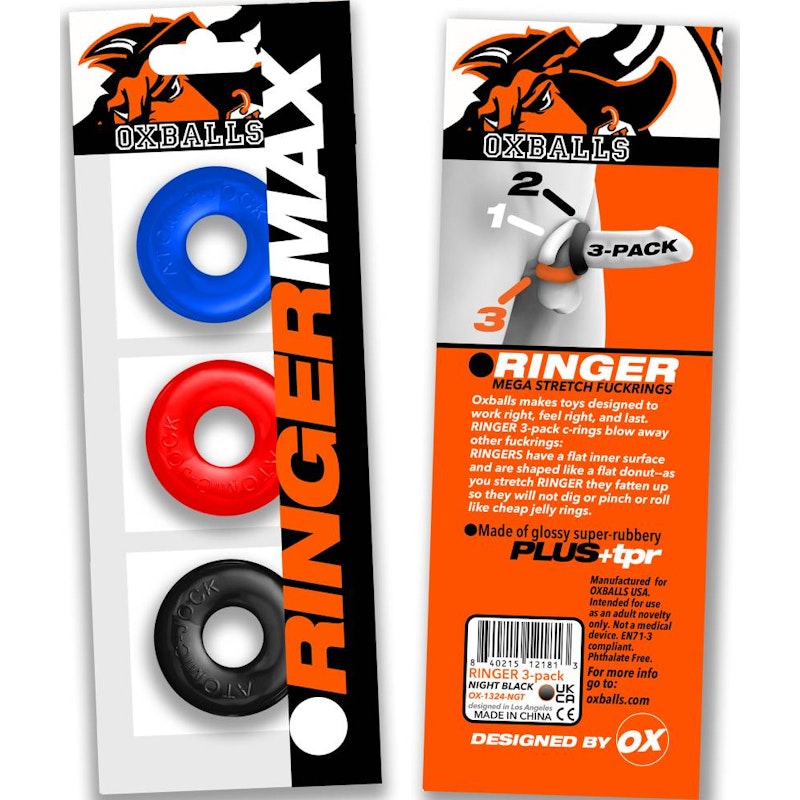 OxBalls Ringer Max 3-Pc Multi Colour Cockring Set