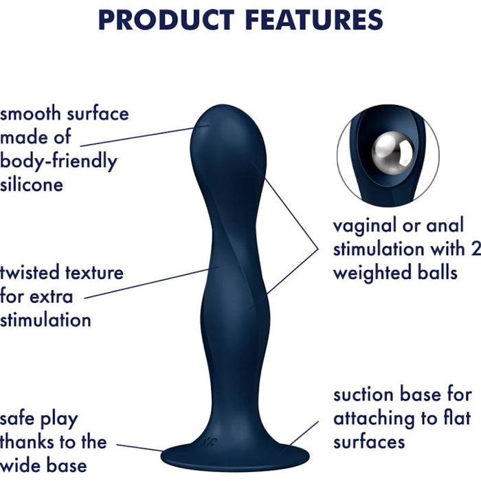 Satisfyer Double Ball-R Dildo, Blue