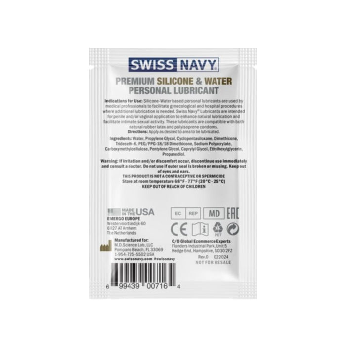 Swiss Navy Hybrid Lubricant, 5ml Sachet