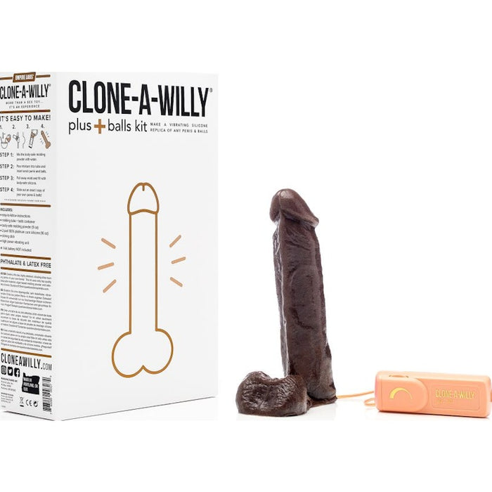 Clone a Willy Plus Balls Kit, Dark Skin Tone, Flesh