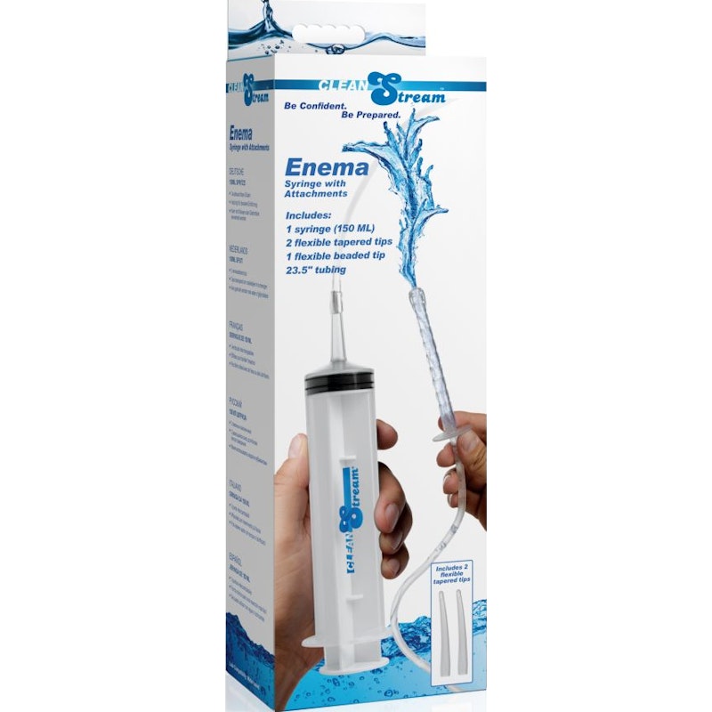 CleanStream Enema Syringe With Attachments, Clear