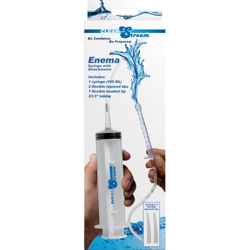 CleanStream Enema Syringe With Attachments, Clear
