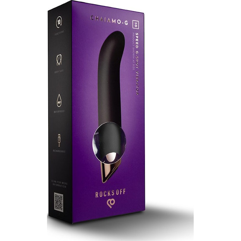 Rocks Off Chaiamo G, G-Spot Vibrator, 6"/15cm, Black