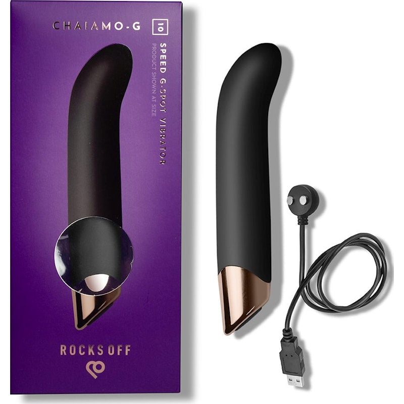 Rocks Off Chaiamo G, G-Spot Vibrator, 6"/15cm, Black