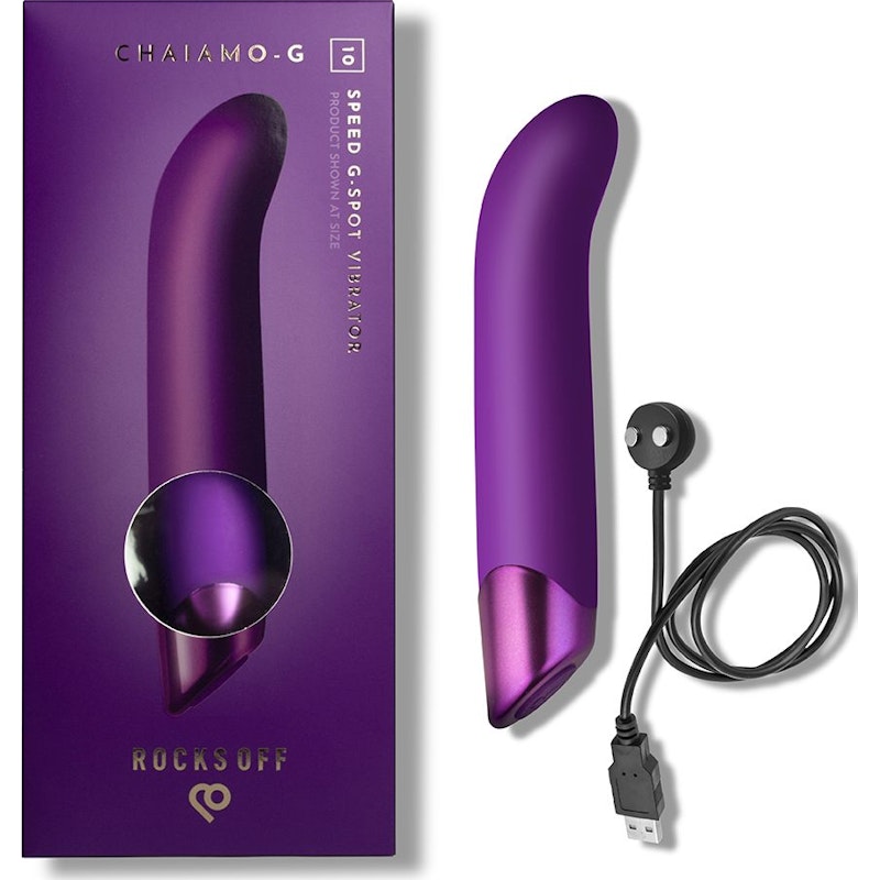Rocks Off  Chaiamo G Purple Vibrator, 6" (15cm), Purple