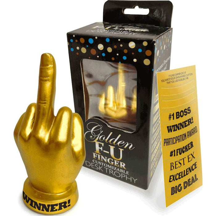 Golden FU Finger Desk Trophy - Genie