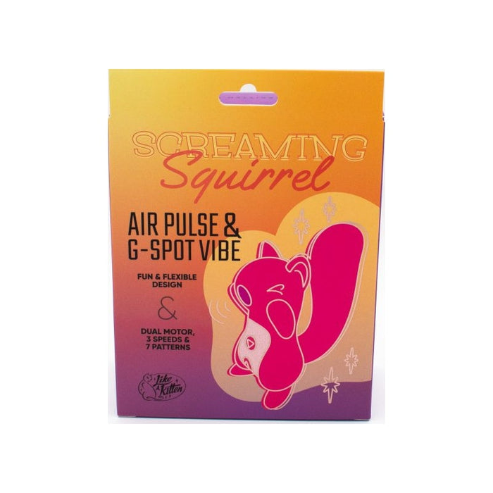 Natalie's Toy Box Screaming Squirrel Air Pulse & G-Spot Vibrator, Pink