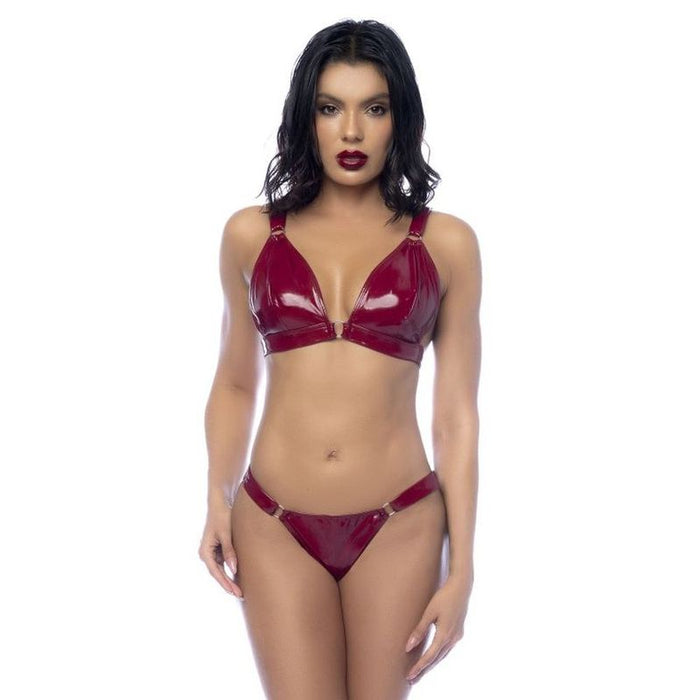 Mapale Wet Look Vinyl 2 Pc Set Gloss, Wine, S/M/L