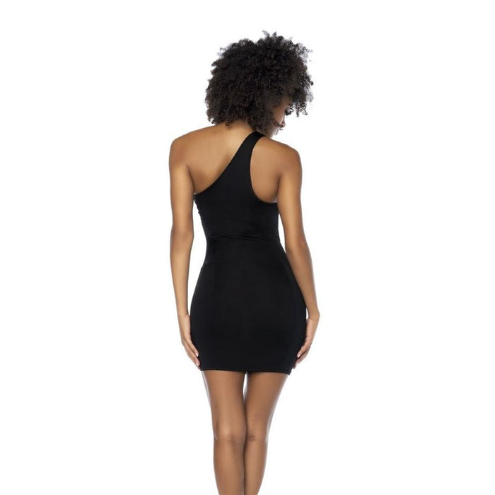 Mapale Asymmetrical Cut Out Dress w Ring Details, Black, S/M, L/XL
