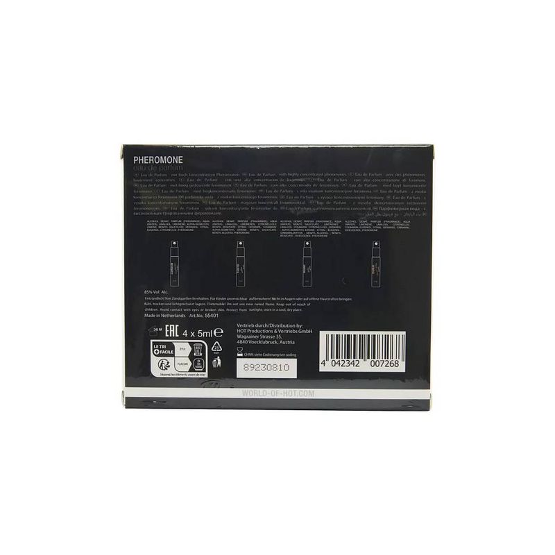 HOT Pheromone Eau du Parfum for Men, 4x5ml Tester Box