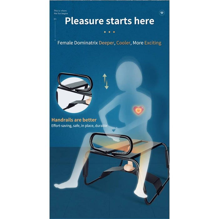 Sex Chair Adjustable Height Black w Handle and Arch Bridge