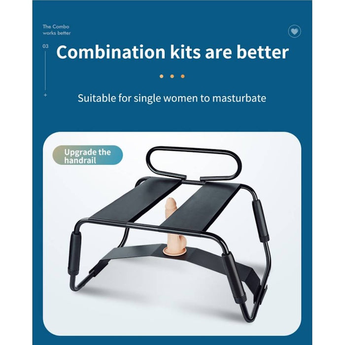 Sex Chair Adjustable Height Black w Handle and Arch Bridge